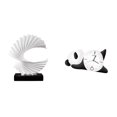 thumbnail image 1 of Estatua de panda ondulado, figura abstracta de resina, moderna y bonita, adorno para reloj de pared, obra de arte delicada, práctica y resistente, dec, 1 of 8