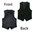 thumbnail image 2 of Men's Suit Vest Black Business Formal Dress Waistcoat Vest with 3 Pockets for Suit or Tuxedo L, 2 of 8