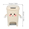 thumbnail image 2 of CTIRCHIU 1Pcs Rectangular Pedal Trash Can Waste Separation Beige PP Foot Operated Lid For Office, 2 of 6