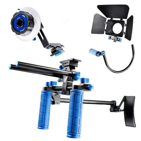 Morros Professional DSLR shoulder mount rig with Follow Focus and Matte Box and Top Handle for All DSLR (Best Follow Focus Dslr)