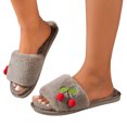 thumbnail image 4 of KEVCHE Womens Fuzzy Slippers , Warm Plush Interior with Non-Slip Tread , Indoor Outdoor House Shoes, 4 of 6