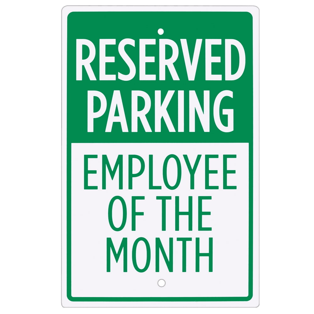 Reserved parking employee of the month metal outdoor sign long-lasting 