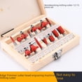 thumbnail image 1 of 15-Piece Woodworking Router Bit Set with 1/2 Inch Shank, Alloy Carbide Milling Cutters for Carving Machines & Edge Trimmers, Precision Tools for Intricate Wood Projects, Packaged in a Plastic Case, 1 of 5
