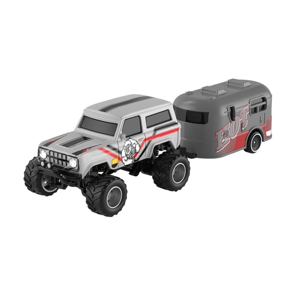 1:64 Mini RC Monster Truck with LED Lights | 2.4GHz Off-Road Remote Control Car | USB Rechargeable Alloy RC Truck & Adults Indoor/Outdoor Racing