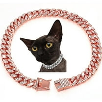Chain Metal Dog Collar 12mm Wide Cuban Diamond Necklace Cute Fashion Pet Link Jewelry Accessories for Small Medium Large Dogs Cats
