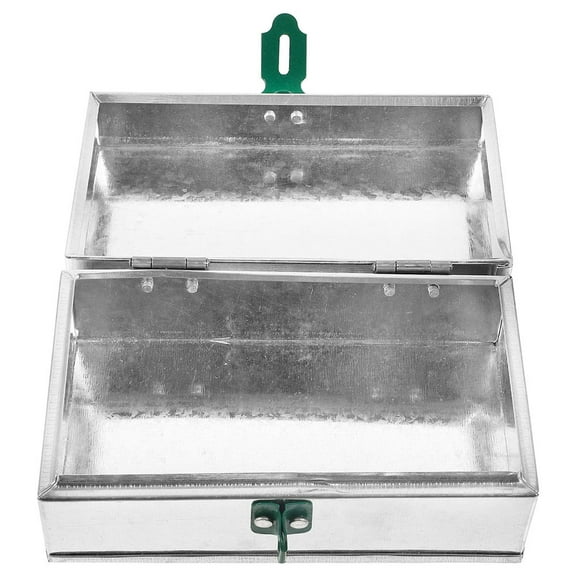 LEORX Household Tool Storage Box Silver Iron Organizer with Easy Carry and Large Capacity