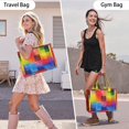 thumbnail image 6 of Large Capacity Tote Bag,Colorful Rainbow Checkered Pattern Handbag Fashion Luxury Tote Bag,15.7"x13"x 5.1" Inches,Laptop Compatible, 6 of 6
