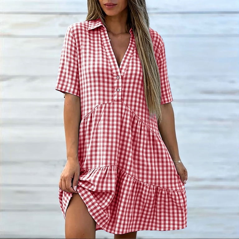 gingham linen mini dress Olly Gingham Mini Linen Dress, Blue L / Blue