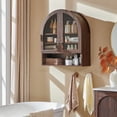 thumbnail image 5 of SinCiDo Bathroom Medicine Cabinet with Doors, Arched Wall Mounted Cabinet w/ Adjustable Shelves and Open Shelf, over The Toilet Storage Cabinet, 5 of 9