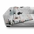 thumbnail image 2 of I Love My Family Soft Flannel Fleece Throw Blanket, Funny Fish in the Ocean with Seaweed Corals, Cozy Plush for Indoor and Outdoor Use, 60" x 80", Blue Grey Blush, by Ambesonne, 2 of 5