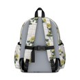 thumbnail image 3 of Sunflower and Plank White Pattern Backpack for School, Cute School Bag with Adjustable Shoulder Straps and Padded Back, 13.4"x11"x4.7", 3 of 5