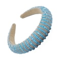thumbnail image 1 of Minnieouse Diademas con cuentas de cristal con diamantes de imitación, tocado grueso de estilo barroco, accesorios de moda para el cabello, tocados para Accesorio para el cabello Azul cielo+oro Minnieouse AP010970-26B, 1 of 6
