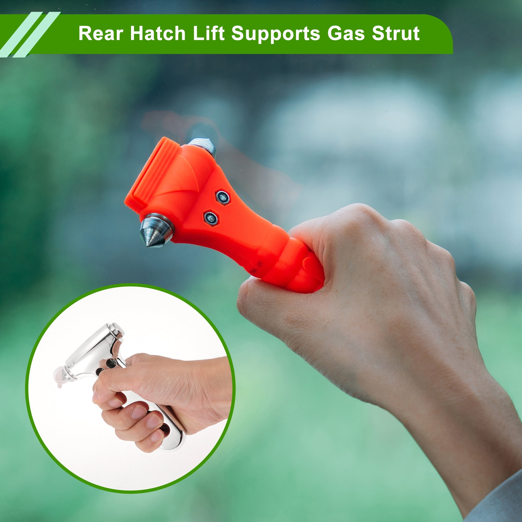 Unique Bargains Universal Car Safety Hammer Glass Breaker Urgent 1 Pc Silver Tone