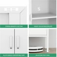 thumbnail image 5 of Bathroom Floor Storage Cabinet,40"H Metal Locker, Small White Cabinets With 2 Adjustable Shelves & 4 Doors,Freestanding Sideboard,Pantry Cabinet For Small Spaces,Hallway,Home Office, Kitchen, 5 of 10