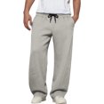 thumbnail image 2 of Dwellite Baggy Sweatpants Men Wide Leg Lounge Pants with Pockets Soft Drawstring Waist Open Bottom Joggers for Gym Travel Light Gray 2XL, 2 of 7