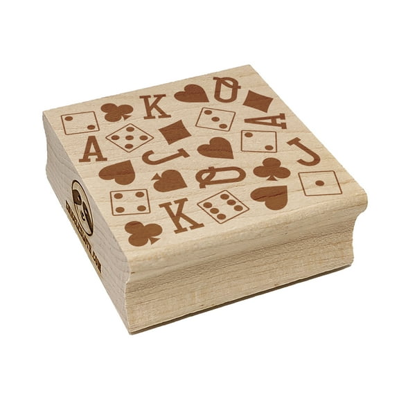 Card Suits and Dice Games Square Rubber Stamp Stamping Scrapbooking Crafting - Small 1.25in