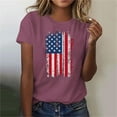 thumbnail image 5 of Tops under $5! Yrmaups Summer Blouse for Women USA Flag Star Fourth July Comfy Blouse Crew Neck Short Sleeve Patriotic Lightweight Tunics Clothes, 5 of 7