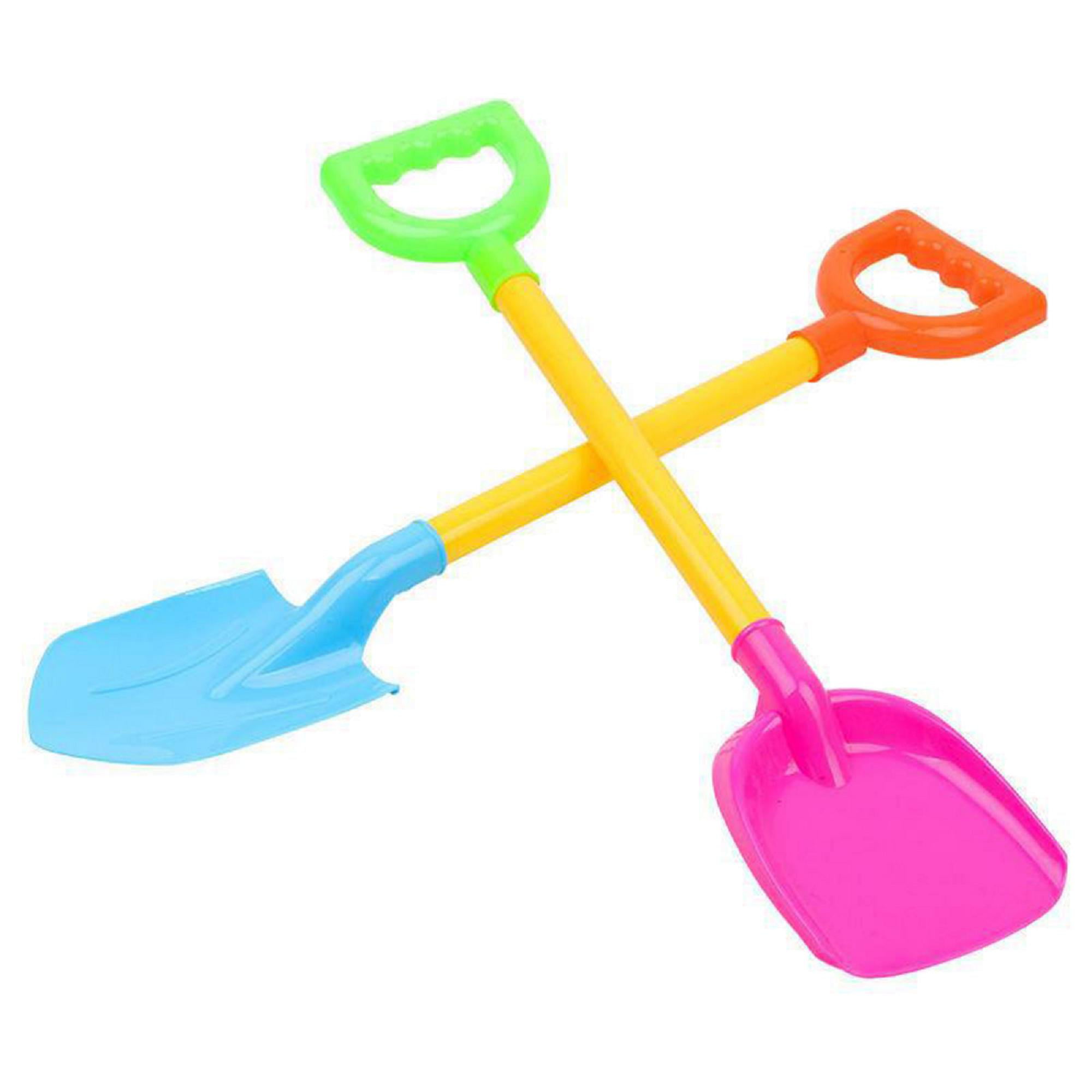 5 Pack 31" Heavy Duty Wooden Kids Sand Shovels with Plastic Spade & Handle 