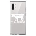 thumbnail image 1 of DistinctInk Clear Shockproof Hybrid Case for Galaxy Note 10 PLUS (6.8" Screen) - TPU Bumper Acrylic Back Tempered Glass Screen Protector - Life Goals, Pet All The Cows, 1 of 1