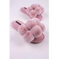 thumbnail image 4 of Pretty You London Women's Dolly Pom Pom Slider Slipper in Pink, 4 of 5
