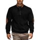 thumbnail image 1 of Blusa y camisa de manga larga con cuello alto para hombre, informal, de color liso, con cremallera, de manga larga y cuello alto, de poliéster., 1 of 7