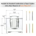 thumbnail image 4 of Glass Candle Holder Set of 6 Taper Candle Holders for Candlesticks Clear Crystal Candle Stick Candle Holders for Table Centerpiece Square Candlestick Holders for Wedding Easter Christmas Thanksgiving, 4 of 8
