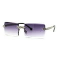 thumbnail image 1 of Heavy Rhinestone Chain Jewel Rimless OG Rapper Sunglasses Silver Smoke, 1 of 4