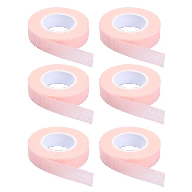 6 Rouleaux de Ruban pour Cils, Ruban Adhésif pour Extensions de Cils, Ruban en Tissu Micropore Respirant pour Fournitures d'Extension de Cils, 9 m/10 yard par Rouleau (Rose)