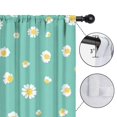 thumbnail image 4 of Blackout Kids Curtains,Teal Daisy Flower Yellow Centers Pattern Childrens Insulated Curtains Set Of 2,Bedroom Essentials,Toddler Room Decor 52"x63", 4 of 5