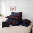 thumbnail image 6 of meiyoeat Geometric Abstract Art 7Pcs Queen Bedding For Boys,Modern Plaid Bedding Comforter Set Queen For Kids,Black Reversible, 6 of 7