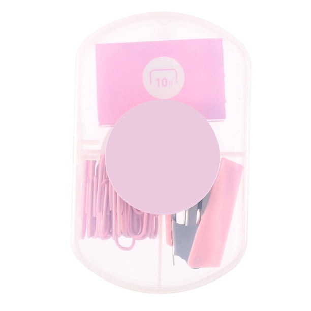 Mini grapadora portátil que ahorra esfuerzo, pequeña y bonita, con grapa y clip para oficina y escuela, color rosa Sakura