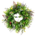 thumbnail image 2 of Fankiway Spring Wreath on The Outdoor Front Door Welcomes Summer Flowers, Weather Proof Green Year-round Wreath, Home, Rural Outdoor Interior Decoration Home Decor Gifts, 2 of 5
