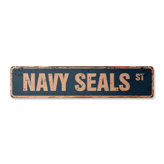 NAVY SEALS Vintage Plastic Street Sign new u.s. military seal novelty | Indoor/Outdoor | 18" Wide