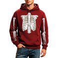 thumbnail image 4 of JIAYUE Men Halloween Sweatshirt Skeleton Graphic Print Baggy Pullover Hoodies for Fall Holiday Street Sport, 4 of 4