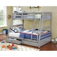 thumbnail image 3 of Furniture of America Tomi Wood Twin over Full Storage Bunk Bed in Gray, 3 of 6