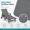 thumbnail image 5 of 3-Piece Outdoor Lounge Chair with Table, Lawn Pool Chair Foldable, Outdoor Textilene Sun Recliner w/ 5 Adjustable Backrest, Heavy-duty Steel Frame, Blue, 5 of 9