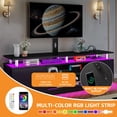 thumbnail image 5 of Uforic LED TV Stand with Mount & Power Outlet, Height Adjustable TV Mount for 75/65/60 inch TVs, Black, 5 of 10