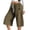 Brown, variant on Corduroy Capri Pants for Women Summer Elastic Waist Drawstring Wide Straight Leg Casual Cropped Pants with Pockets