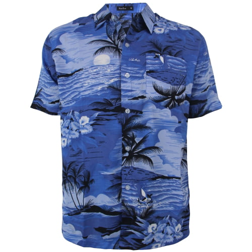 Lee Hanton - Men's Hawaiian Button Down Polo Shirt - Walmart.com ...