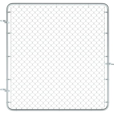 Outsunny Garden Gate Chain Link Fence Gate, Galvanized Steel Garden Door for Yard Entrance Way, 26"-71" W x 6' H, Silver