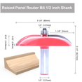 thumbnail image 2 of HAHDAXIA 1/2-Inch Shank Router Bit Set, 3PCS Raised Panel Ogee Cabinet Door Making Router Bits, Round Over Rail and Stile Router Bits, Cemented Carbide Router Bits, for Woodworking, Door&Wind, 2 of 7