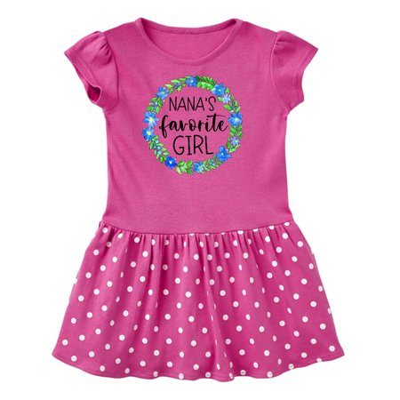 

Inktastic Nana s Favorite Girl Blue Flower Wreath Gift Toddler Girl Dress
