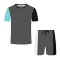 thumbnail image 4 of Cathalem T Shirt and Shorts Set Men Men's 2 Piece Outfits Short Sleeve Tee and Shorts Set(Gray,L), 4 of 4