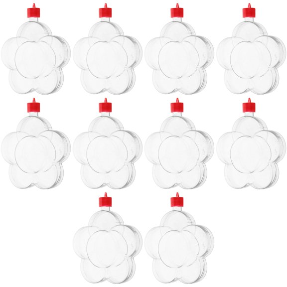 Botellas para manualidades con arena: 10 recipientes de plástico con forma de flor para arena de colores. Ideales para manualidades, fiestas infantiles y actividades en casa.