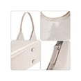 thumbnail image 4 of Deago Women's Small Crescent Shoulder Bag Patent Leather Retro Y2k Hobo Handbags Tote Underarm Clutch Purse (Beige), 4 of 8
