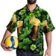 thumbnail image 4 of Saint Patrick's Day Men's Short Sleeve Casual Printed Button Down Beach Shirt - Summer Hawaiian Top, 4 of 6