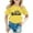 B-Yellow, variant on ChaoLingNeng Girl's Letter Graphic T Shirts Short Sleeve Cute Shirts Oversized Loose Round Neck Tee Summer Tops Kids Funny T Shirts,5-6 Years