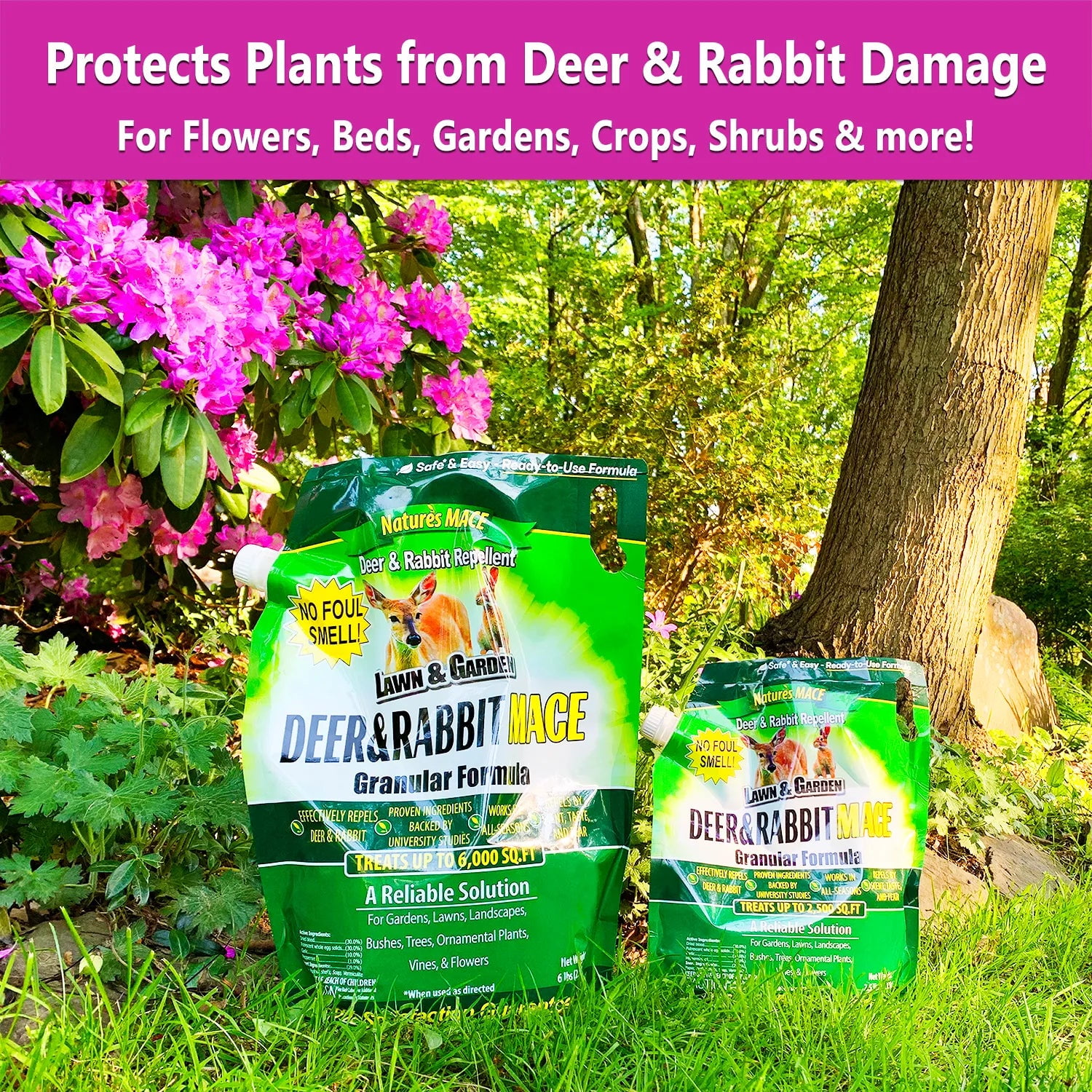 Nature's Mace Granular Deer and Rabbit Repellent, 25 lb. Bag, Covers 25,000 Sq.ft.