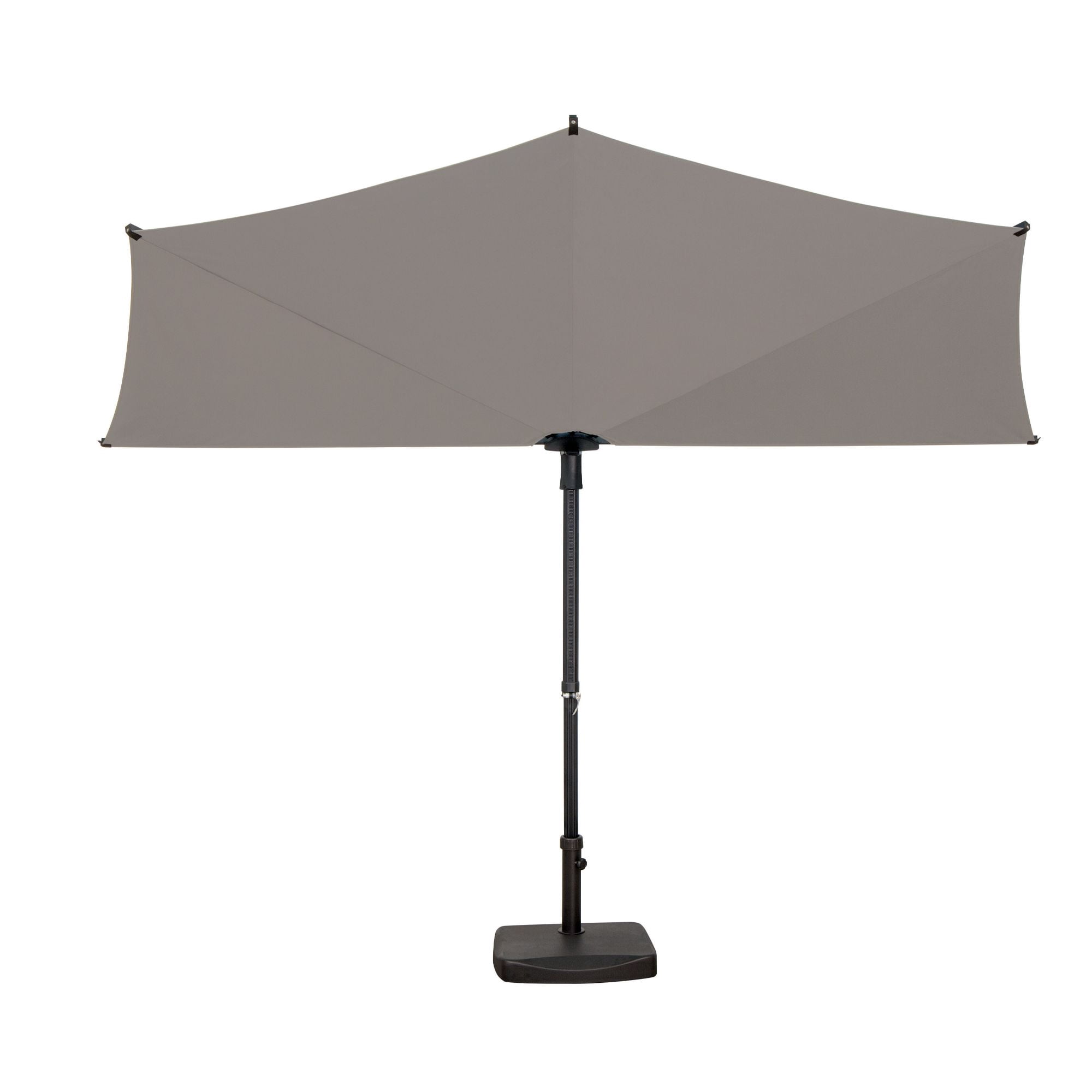 SimplyShade 9' Outdoor Patio Half Octagon Umbrella, Stone Gray