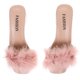 thumbnail image 3 of par de pantuflas de lana transpirables de verano para mujer, sandalias de tacón bajo con punta abierta y tacón grueso para el hogar (rosa, talla 38 7 EE UU; 45 Reino Unido; 38 UE; 9432 pulgadas), 3 of 7